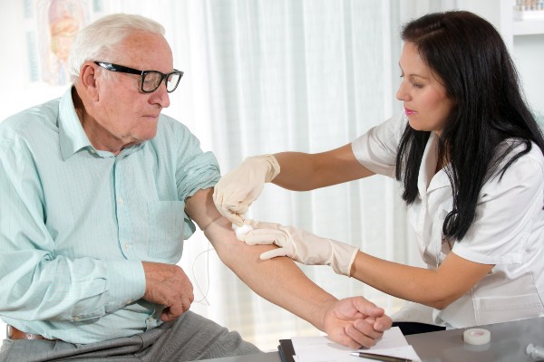 image of patient receiving a health check